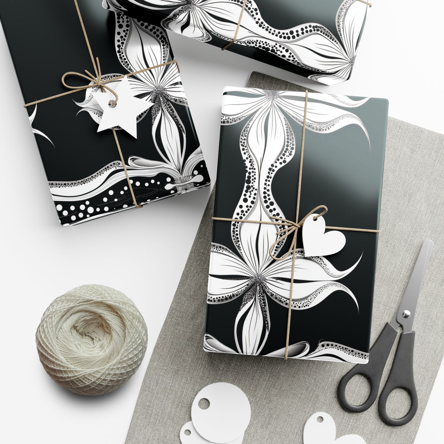 Black and White Lace Gift Wrap Papers