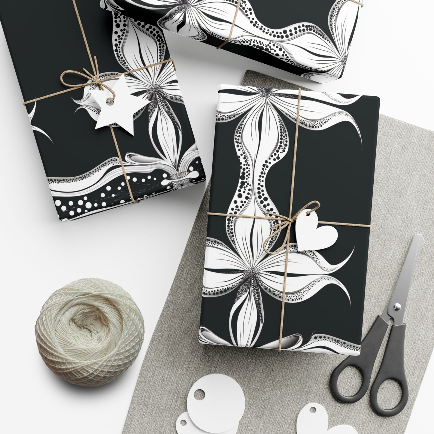 Black and White Lace Gift Wrap Papers