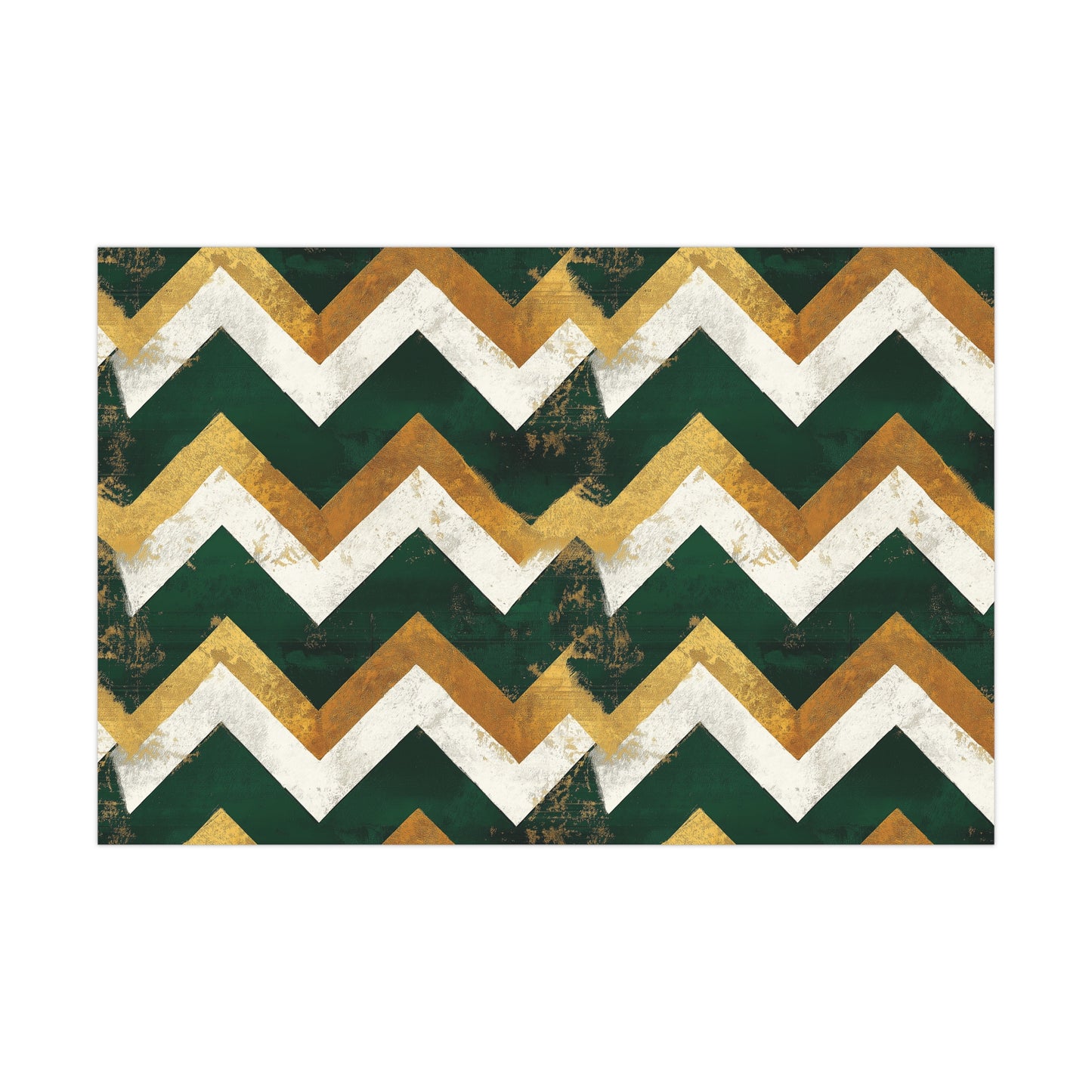 Green and Gold Chevron Gift Wrap Papers