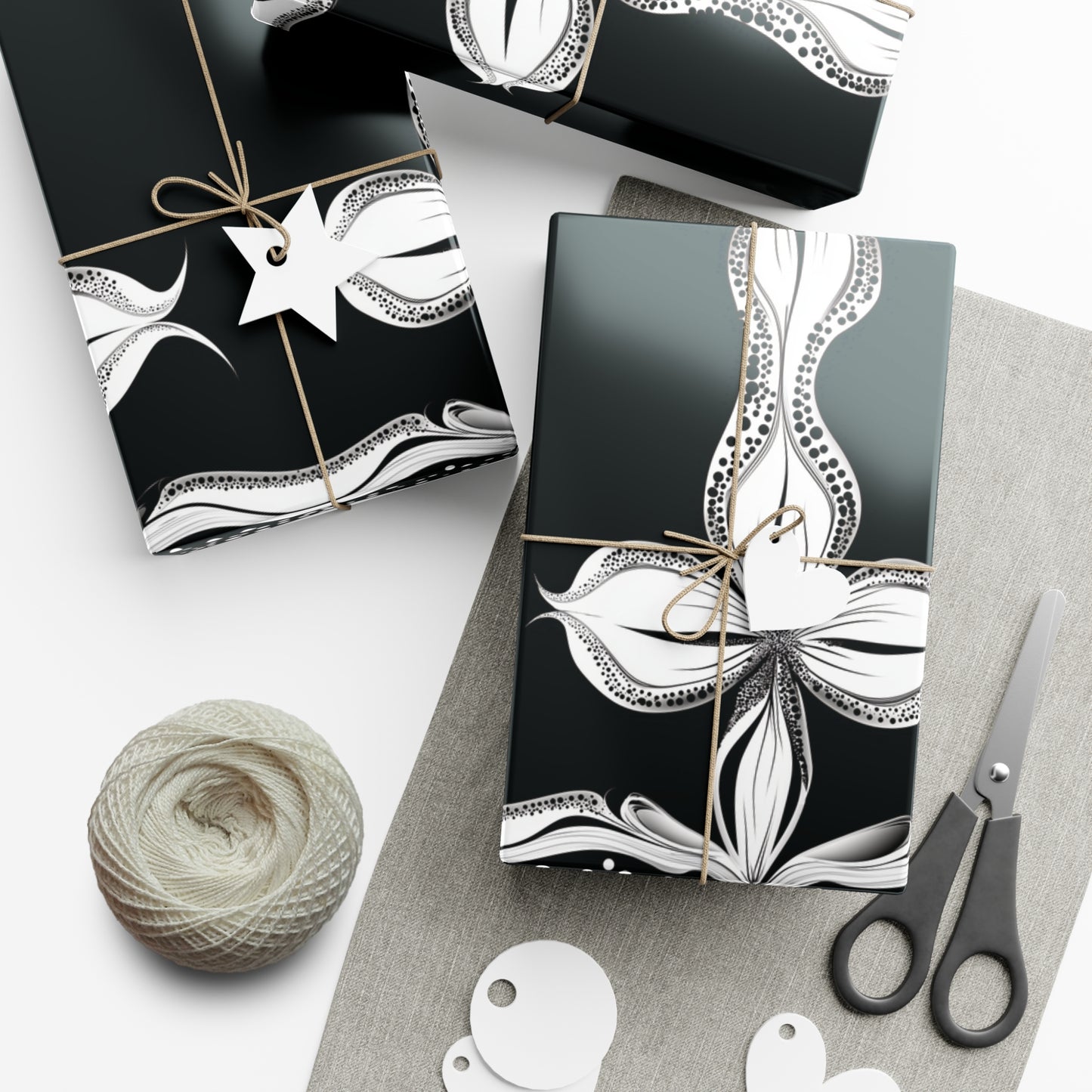 Black and White Lace Gift Wrap Papers