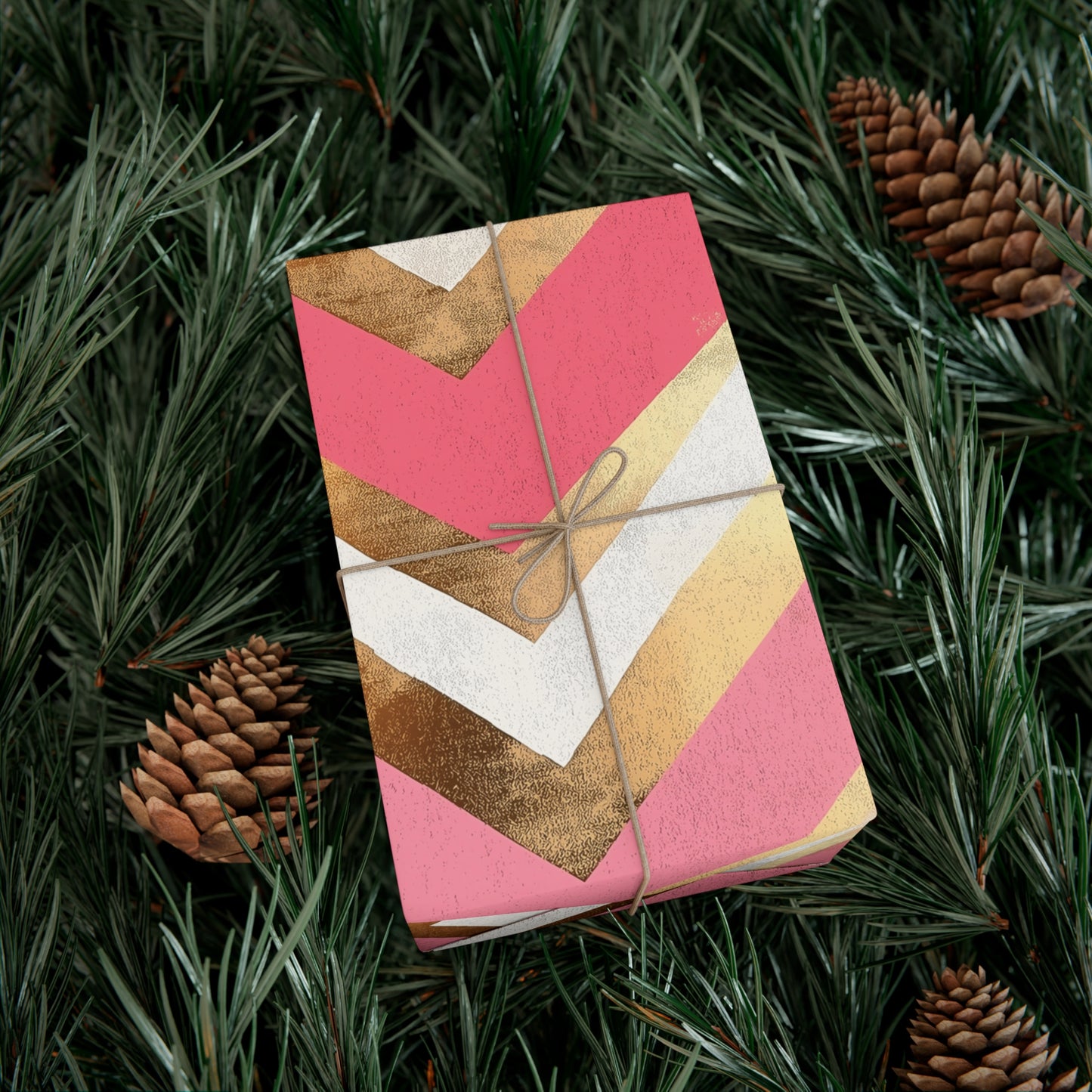 Pink and Gold Chevron Gift Wrap Papers