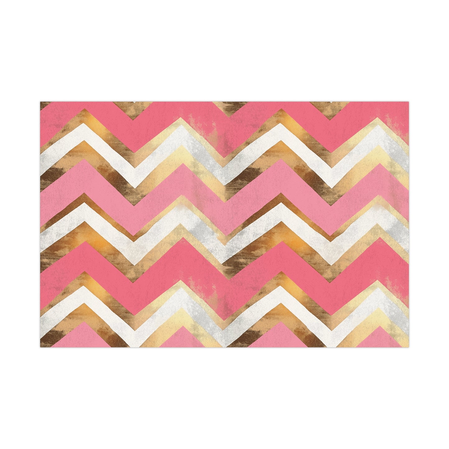 Pink and Gold Chevron Gift Wrap Papers