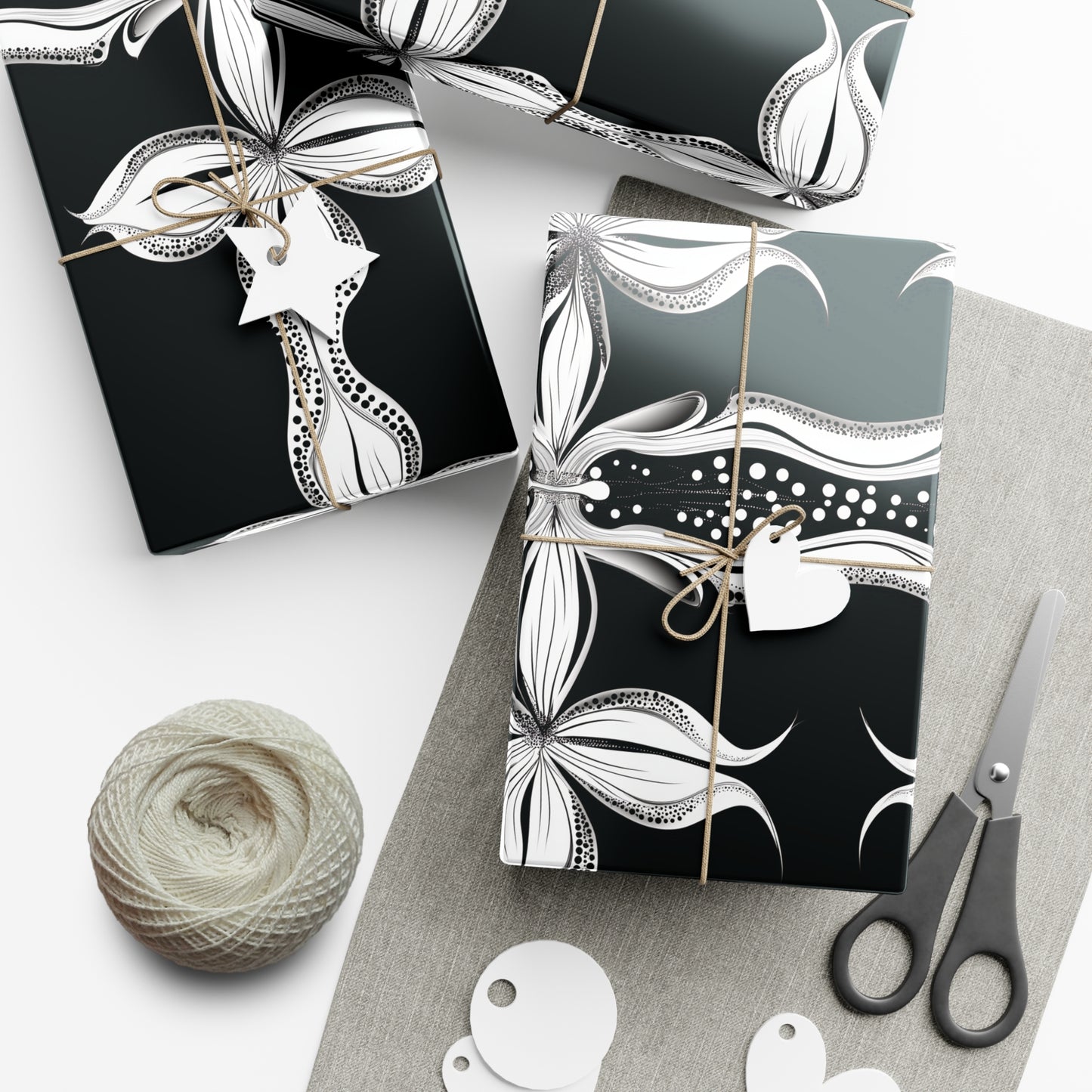 Black and White Lace Gift Wrap Papers