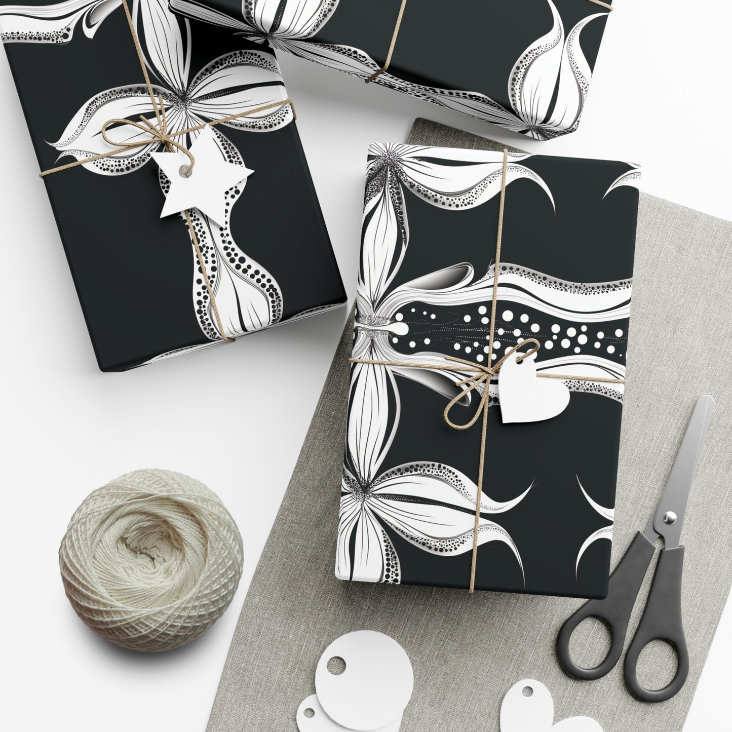 Black and White Lace Gift Wrap Papers