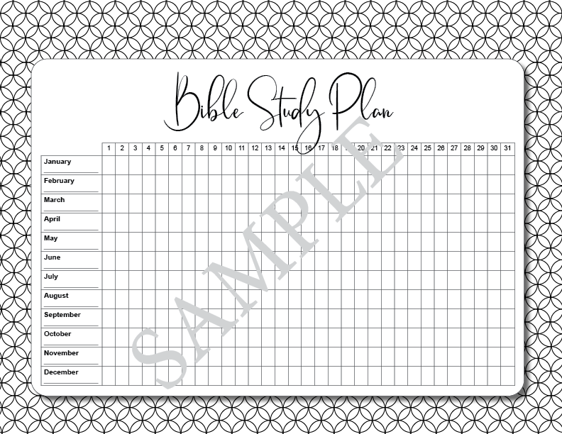 Customizable Yearly Bible Study Progress Tracker